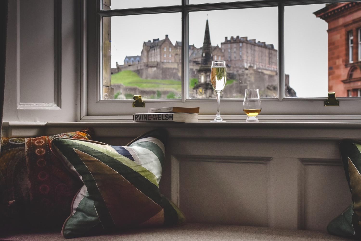 Castle View Room in Edinburgh luxury boutique hotel near castle