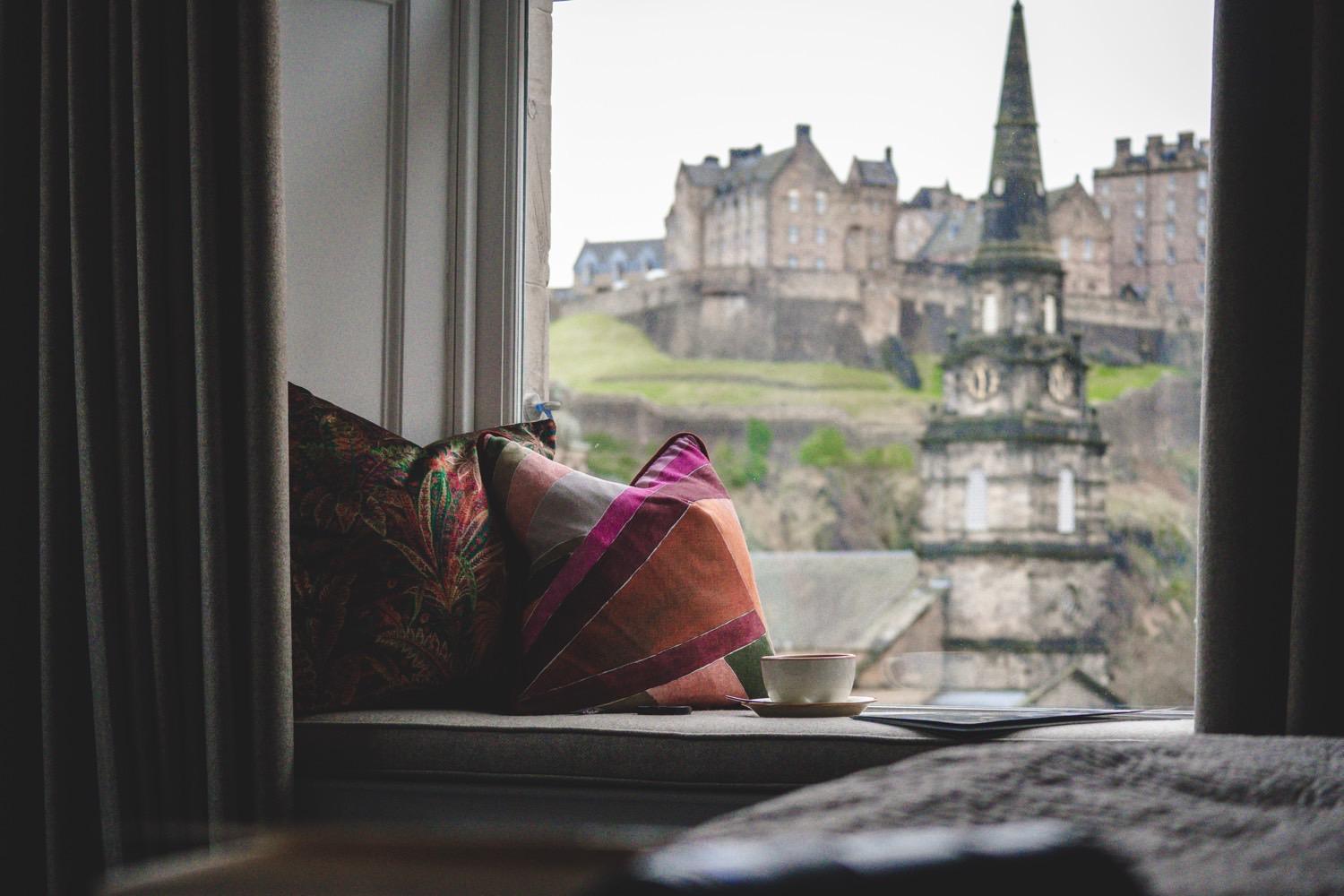 Castle View Room in Edinburgh luxury boutique hotel near castle